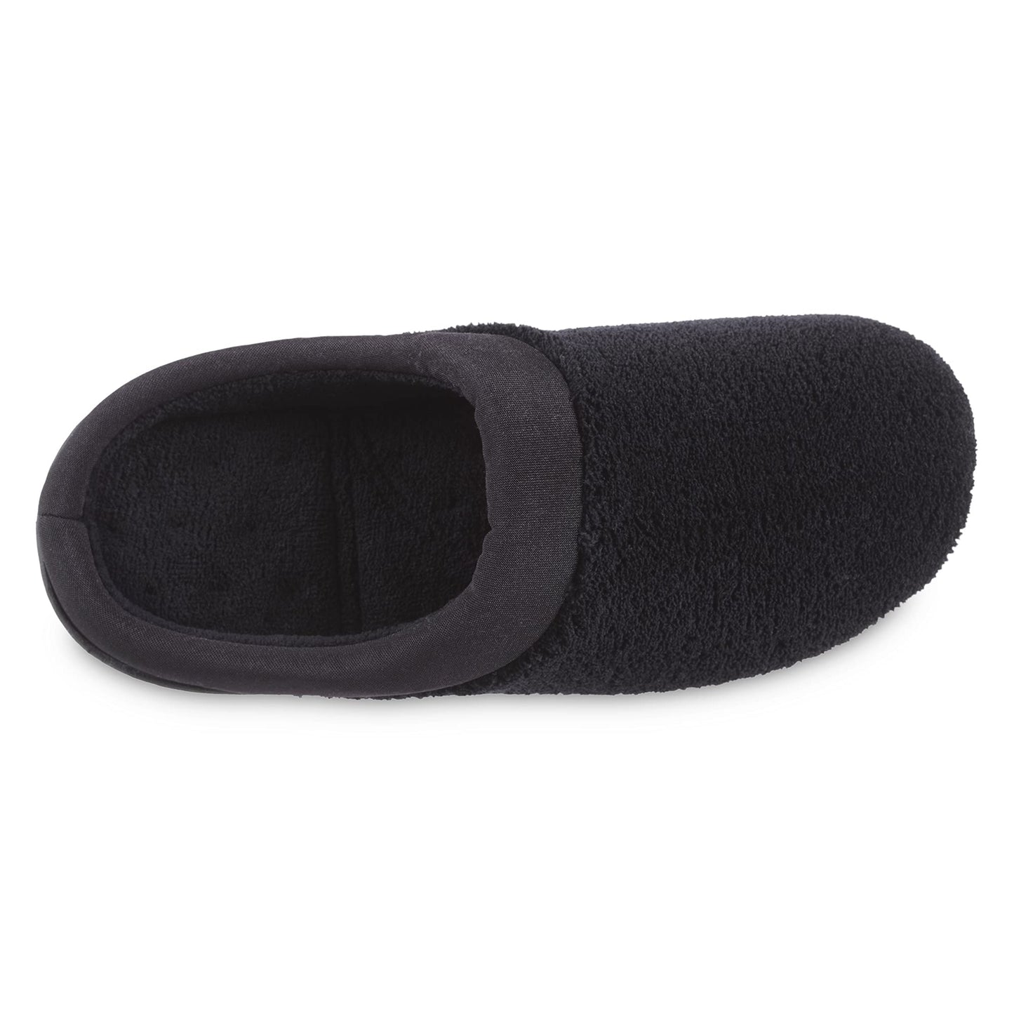 Women's Terry and Satin Slip on Cushioned Slipper with Memory Foam for Indoor
